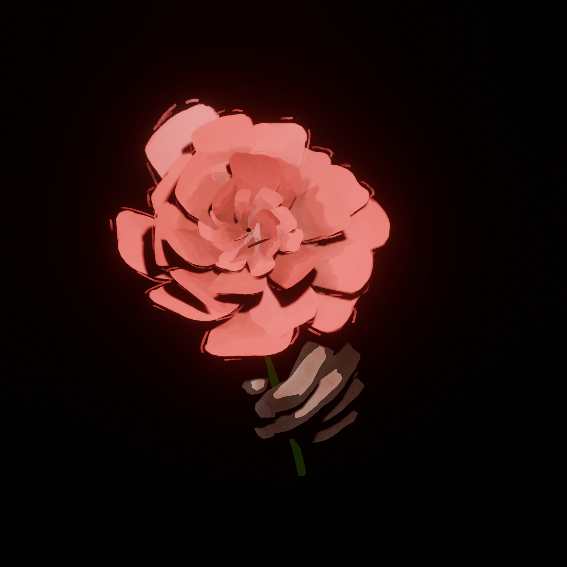 A red rose Held By a hand that falls into darkness