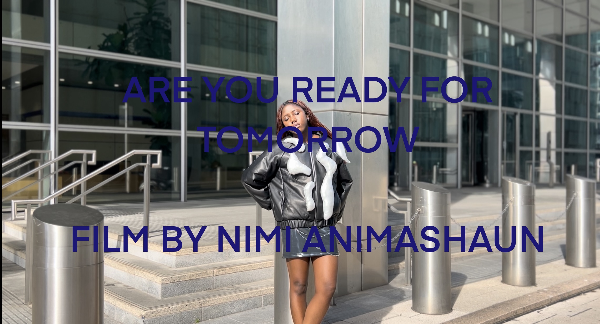 Fashion film by Nimi Animashaun that shows person in outfit walking about in the city