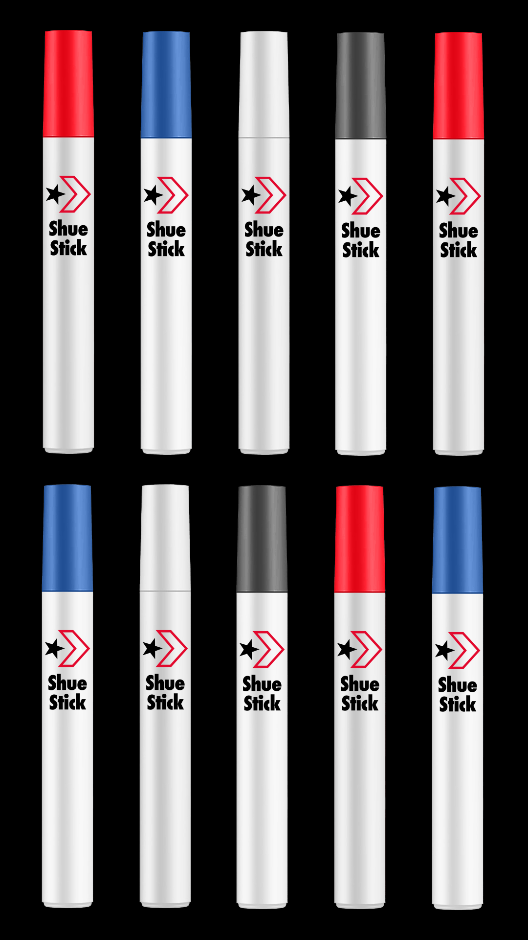 Graphic Communication work by Olive Rowe depicting a short video visually explaining and showing an imaginary glue product with a black, white and red colour palette.