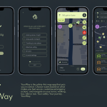 BSc UX Design work by Lizzy Lanfear, featuring high-fidelity mock-ups of YourWay, a safety-first navigation app designed to guide users to safest routes using data from lighting, crime reports, and community feedback.