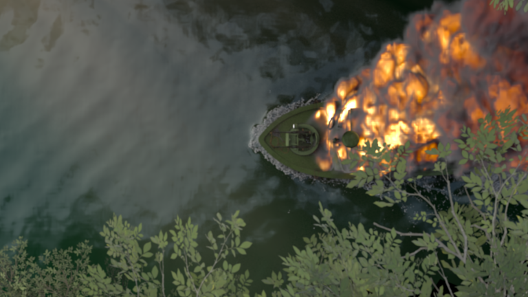 CG Render by George Hampsonm showing birds eye shot of his final project.