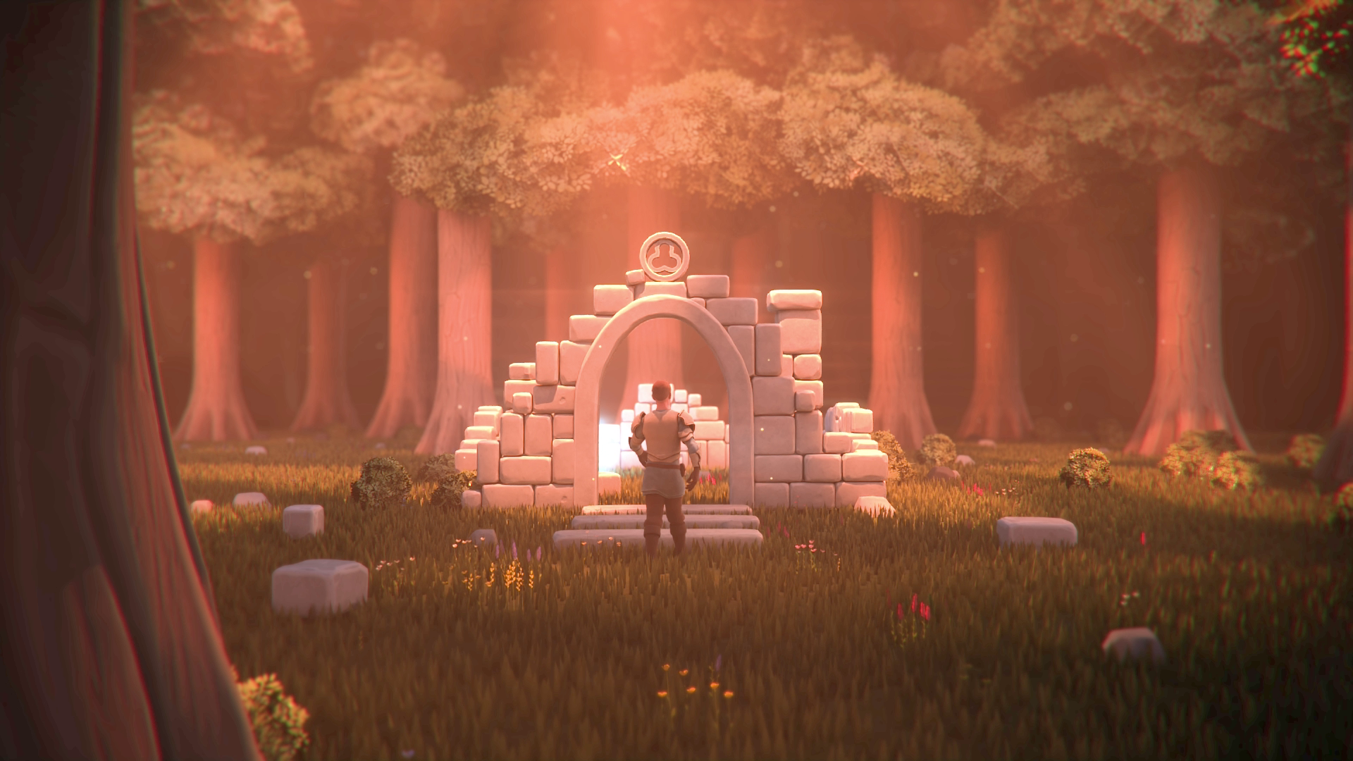 CG Animated Short Film featuring a knight meeting a spirit in the abyss of the forest