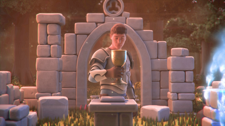 CG Animated Short Film by Filip Mavroudis featuring a knight placing a chalice on a altar