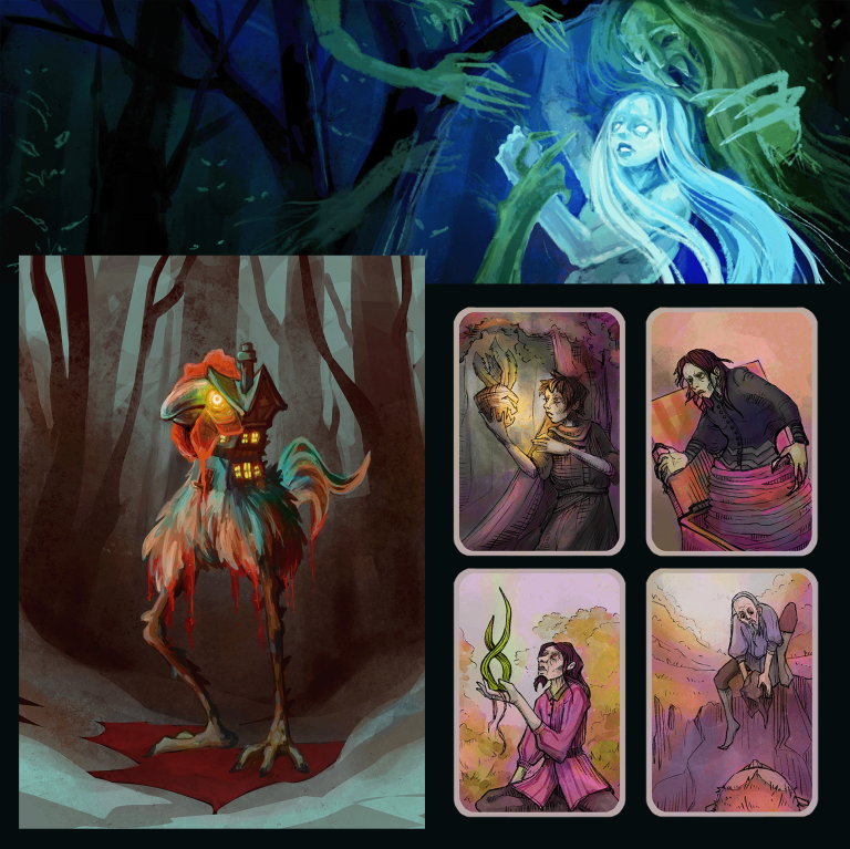 A Collection of Illustrative work featuring fantasy themes by Boglárka Tamás