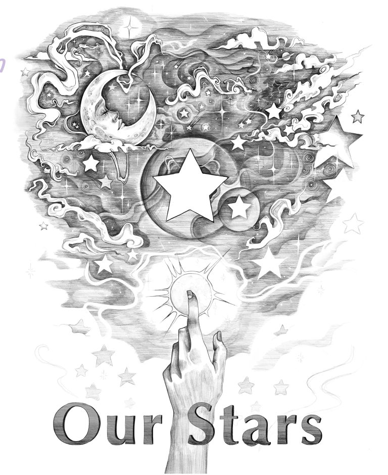 BA Illustration work by Sophie Hutton showing label design for Virgin Wines bottle