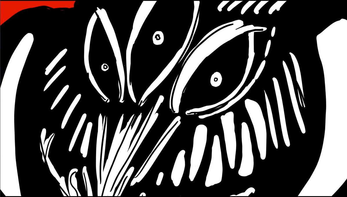 Animation by Morgan Wright using black and white contrasting colours