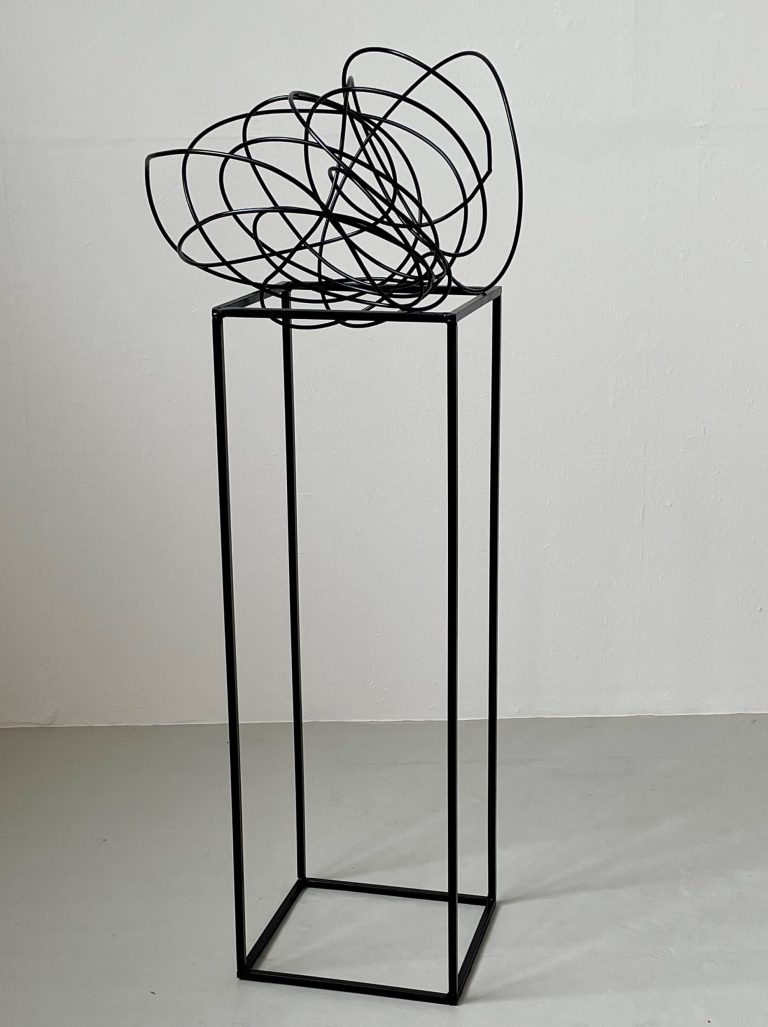 three-dimensional doodle drawing in steel