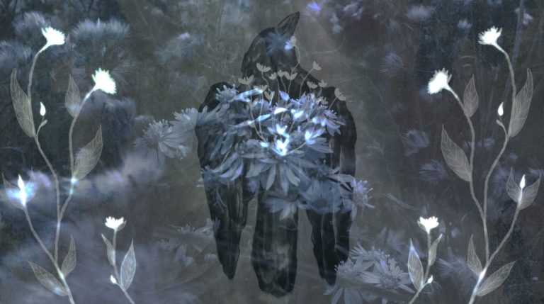 BA Animation Work by Ren Orgee-Gillman A bird lies still in a sea of blue