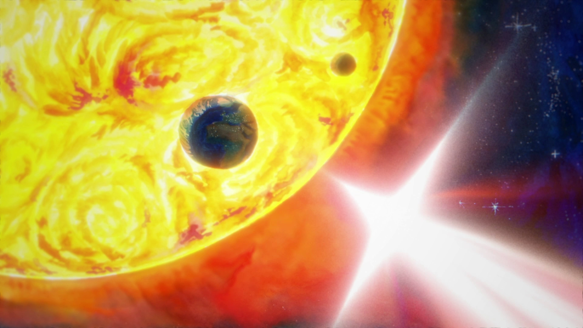 The story of a man moving away from his boring, dark and blue corporate life. With a literal flash of light in the sky, Ben is illuminated with orange and red glow, he moves on to something more.