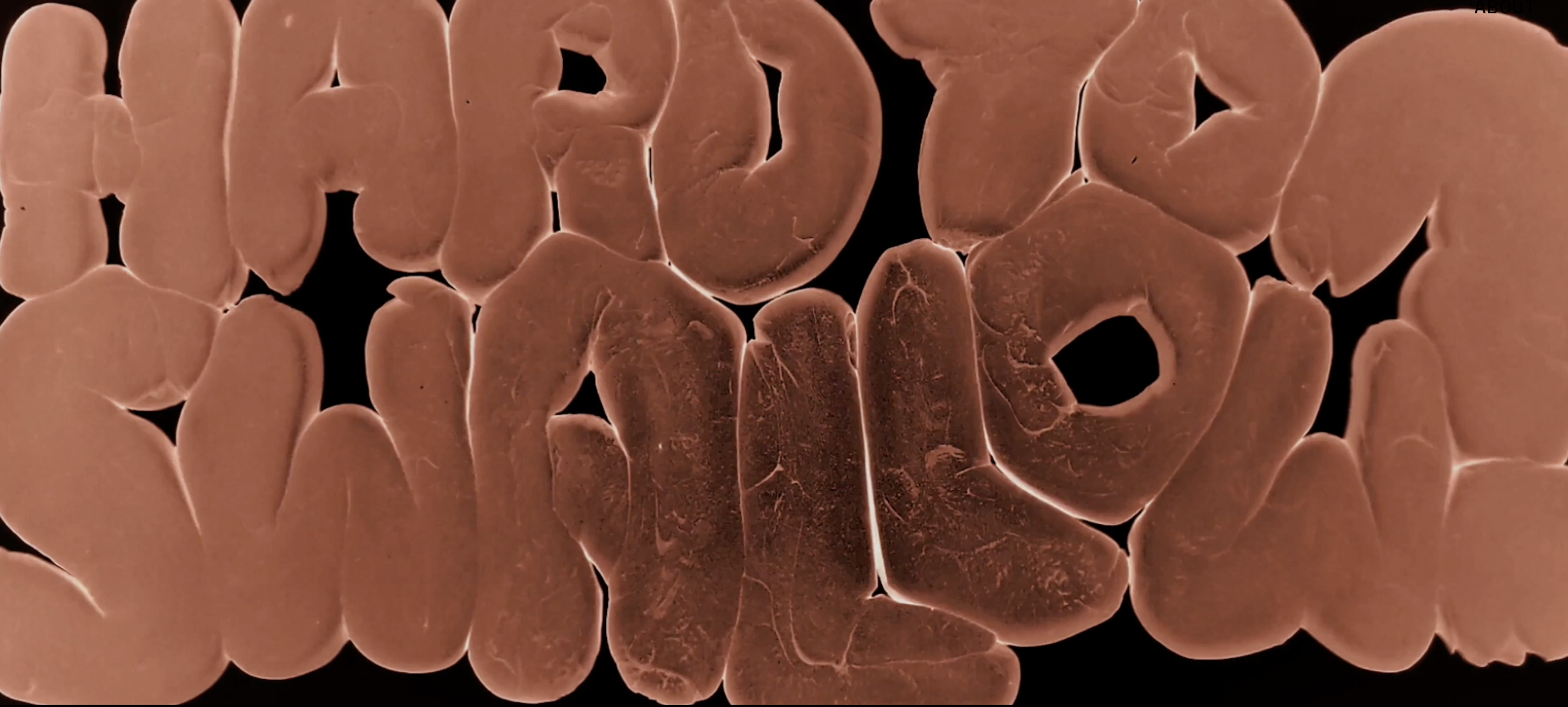 Animation of expanding typography that says “Hard to Swallow”.