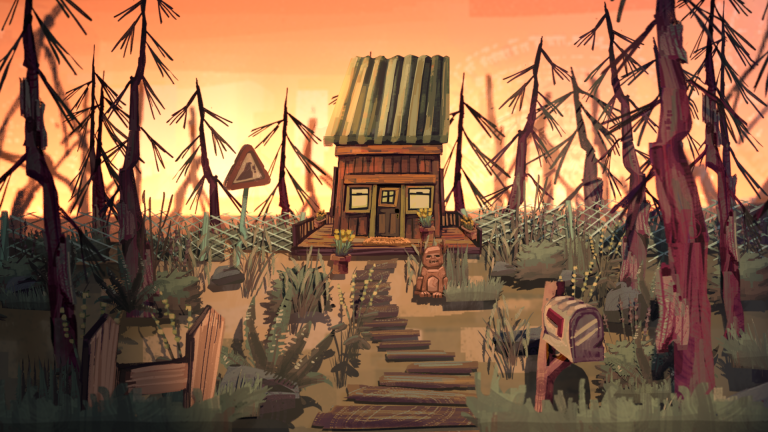 Screenshot of a mock-up of my game I designed for my Final major project: The Bird Watcher, a point and click horror, puzzle game.
