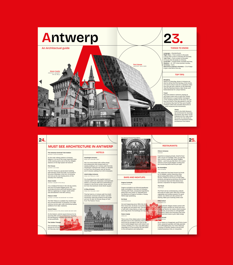 Editorial spreads by Natasja Renton inspired by Antwerp's architecture