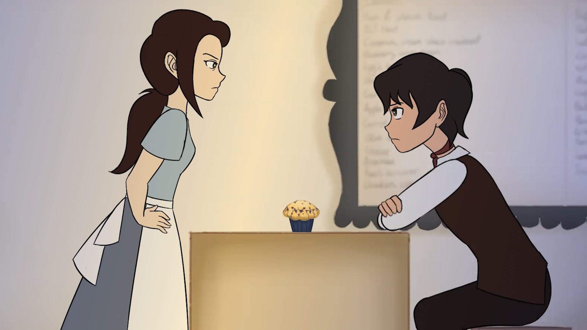 BA Animation work by Danica Bautista of a dramatic but heartfelt conversation between son and mother