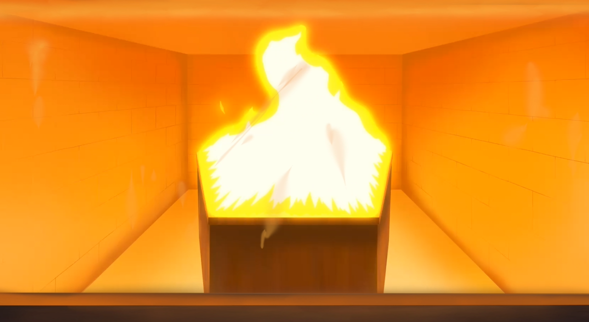 animation of character journeying to spread ashes at the sea