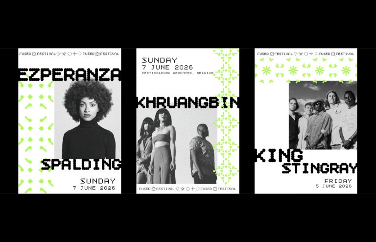 Festival posters featuring patterns inspired by universal plug shapes.