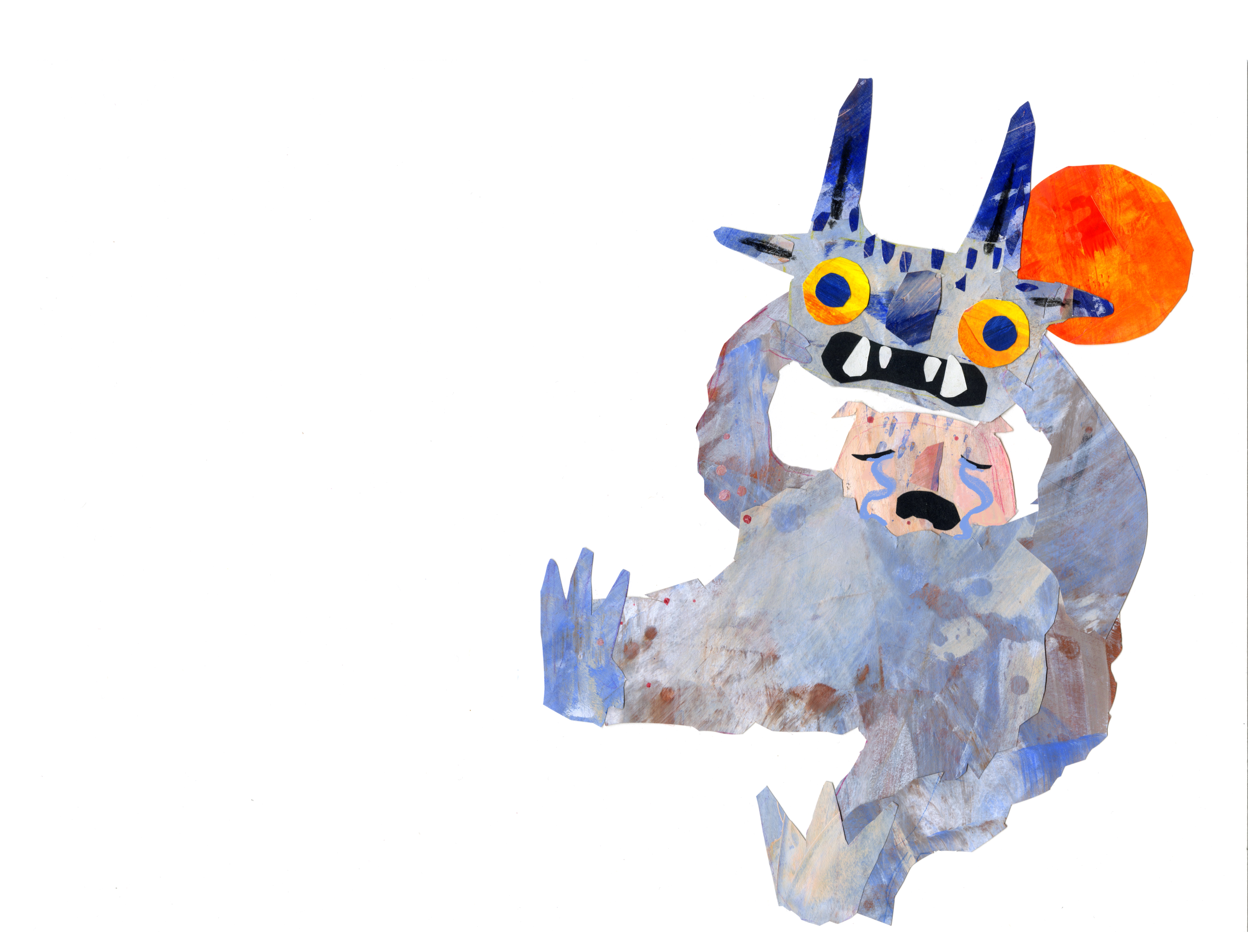 BA illustration work by Abi Jade showing an animated page from a children’s book featuring a colourful parade of characters with the wind blowing