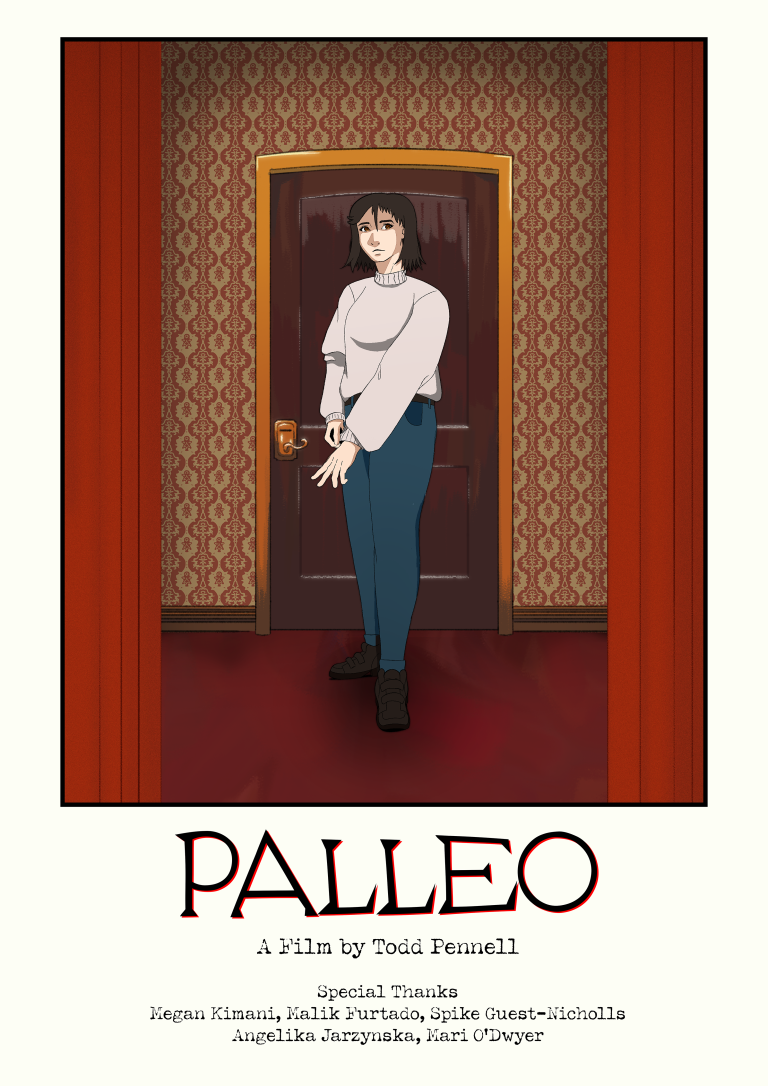 A poster featuring the main character of Palleo by Todd Pennell.