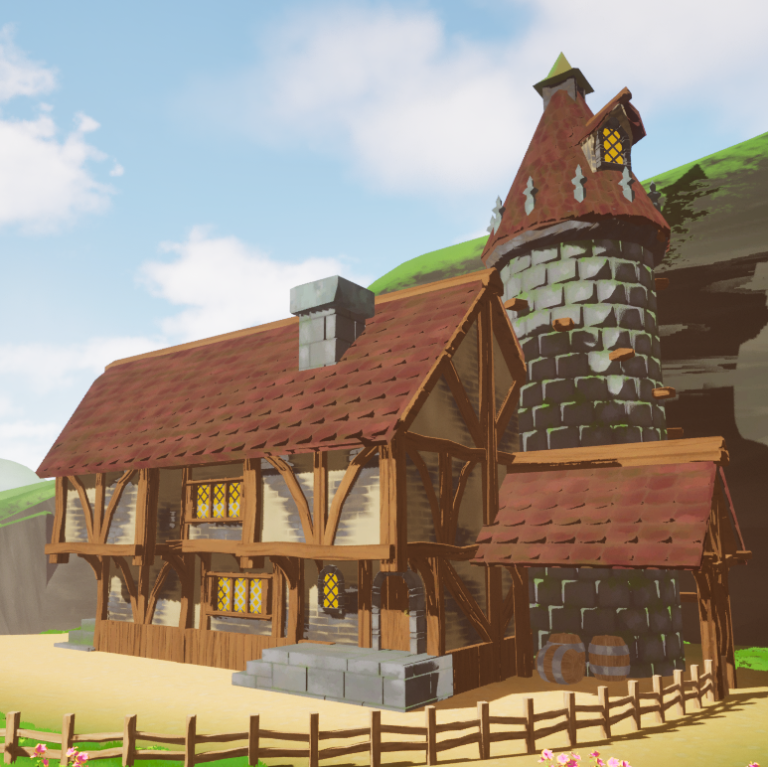 3D environment by Ali Hassall of a Large stylised Tudor House