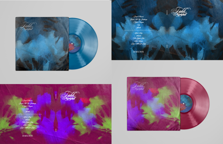 BA Design for publishing work by Courtney Day showing a self-made indie album cover inspired by flowers and night