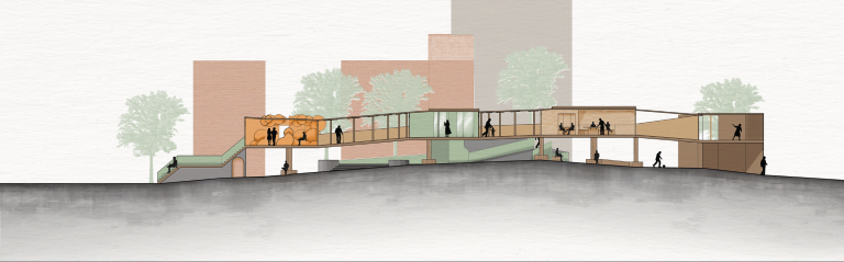 A rendered Pathway Section by Beatrice Rajah