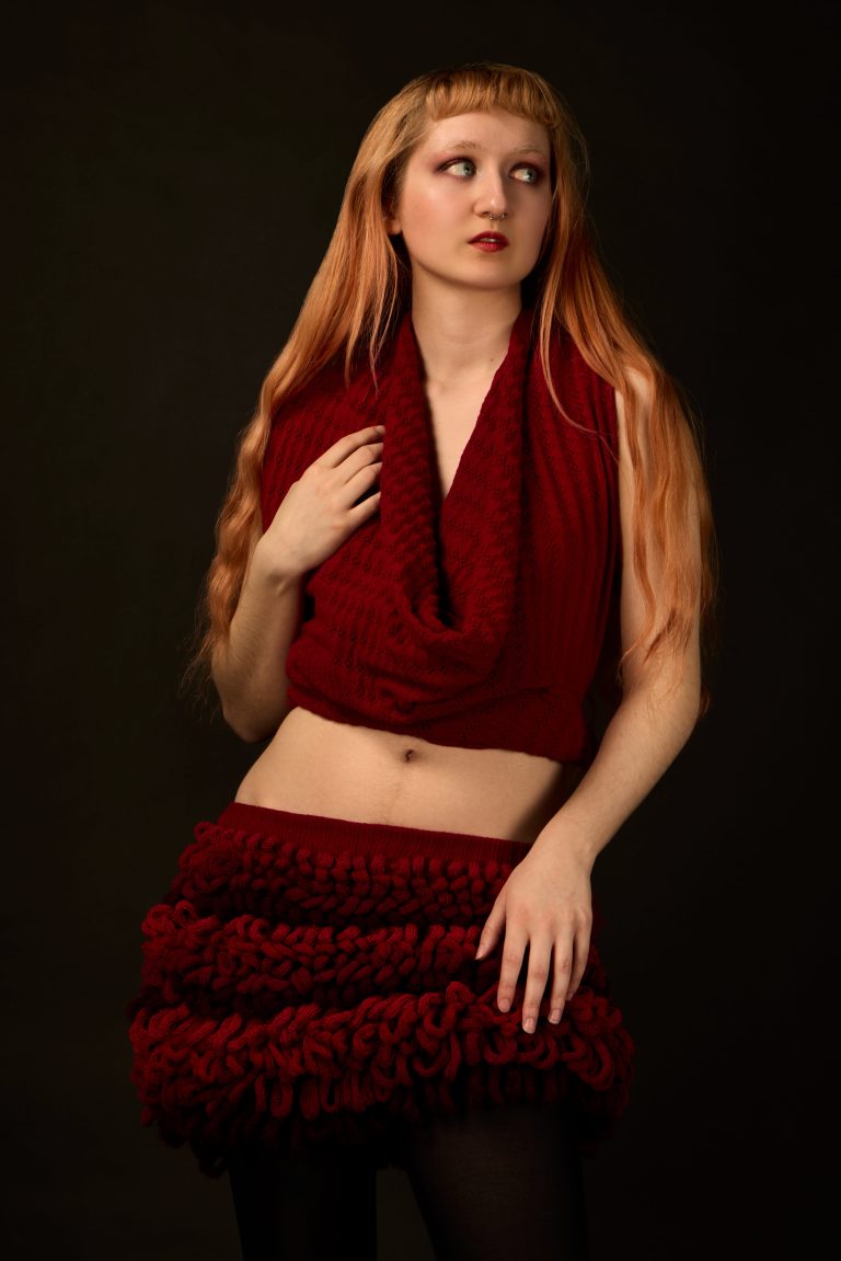 The Mother by Elena Overbury showing a knitwear garment exploring the effects of generational depression